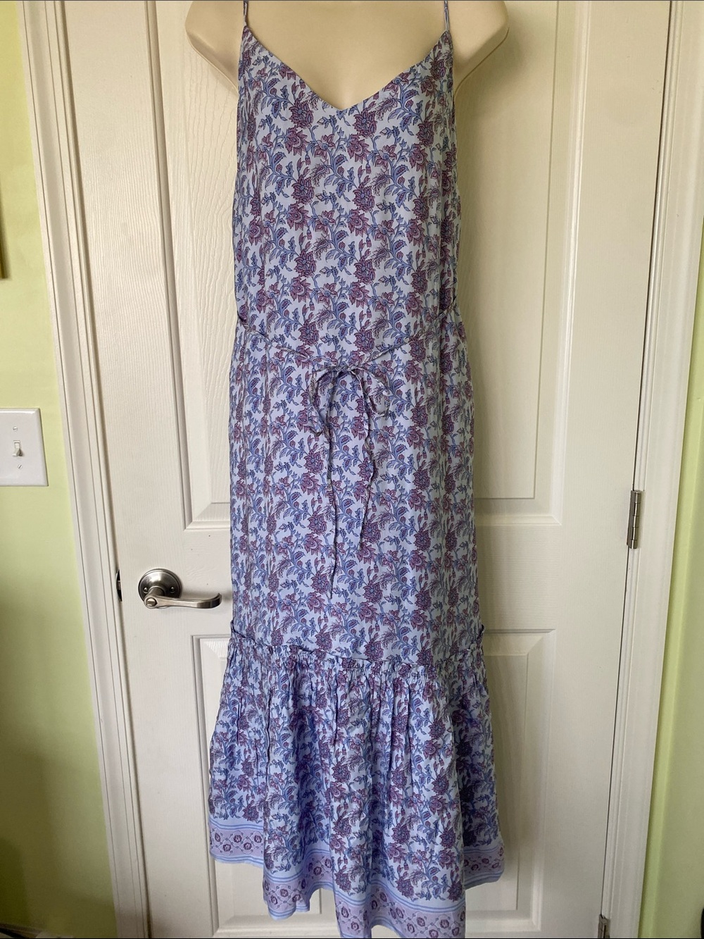 J. Crew Blue and Purple Floral Maxi Dress